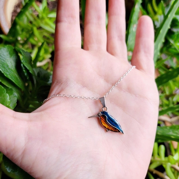 New Silver Abalone Bird Necklace - Picture 5 of 7